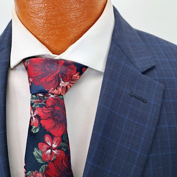 Jos A Bank Traveler's Collection 46R Wool Plaid Tailored Fit Blazer Men's